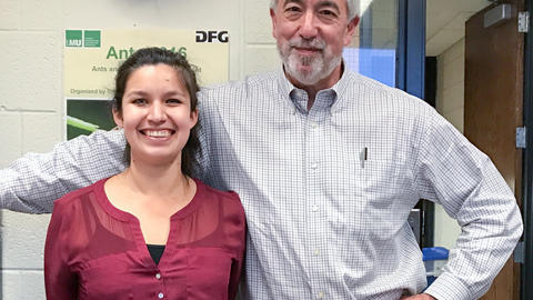 Alyssa and Prof. Farrell after Alyssa's quals