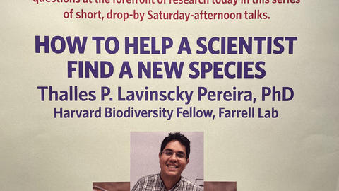 Poster with time and date of Science Spotlight event