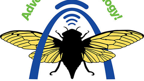ESA 2019 logo - insect under St. Louis arch & text "Advocate Entomology!"
