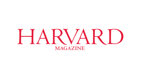 Harvard Magazine logotype - red title on white background